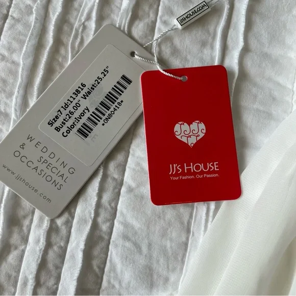 JJ’s House Ivory Junior Bridesmaids Dress Wedding SZ 6 and 7 - Picture 10 of 15